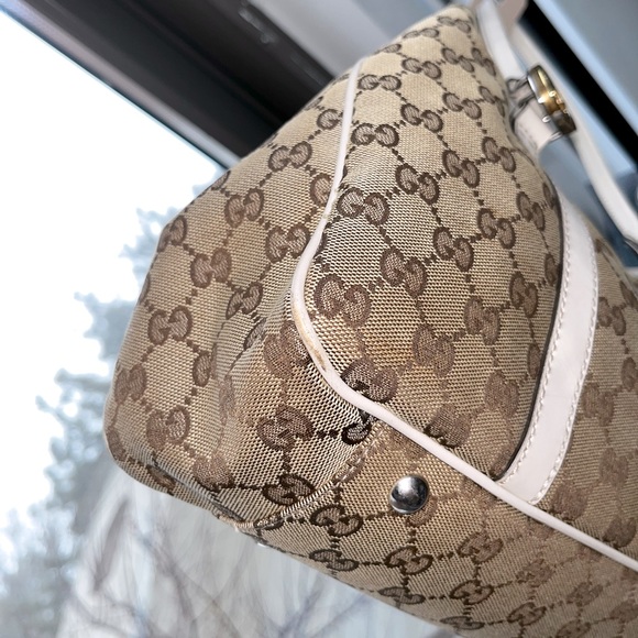 Gucci: Twins GG Monogram Canvas Gold/Silver Tote Bag - Picture 10 of 17